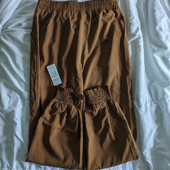 Cupshe Brown Smock Tapered Drawstring Pants Size Small - Picture 6 of 11